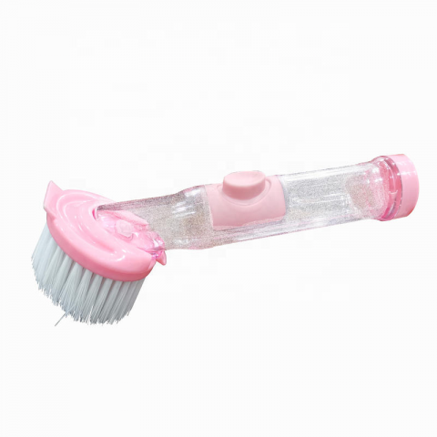 Automatic Liquid Injection Kitchen Dishwashing Brush Multi-function Not Hurt Pot Long Handle Cleaner Sponge Pot Brush